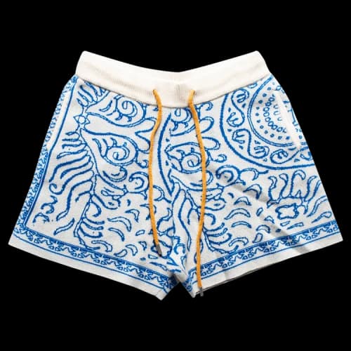 Rhude Knit Tile Short 'Crème/Blue'