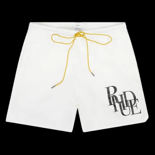 Rhude Logo Swim Trunks 'White'