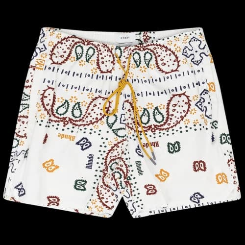 Rhude Logo Swim Trunks 'Cream'