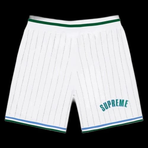 Supreme Rhinestone Stripe Basketball Short 'White'