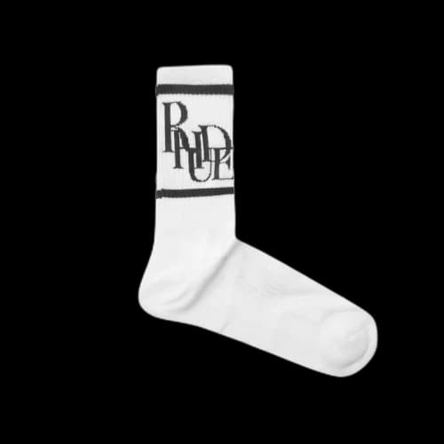 Rhude Scramble Logo Socks 'White/Black'