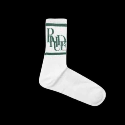Rhude Scramble Logo Socks 'White/Forest Green'