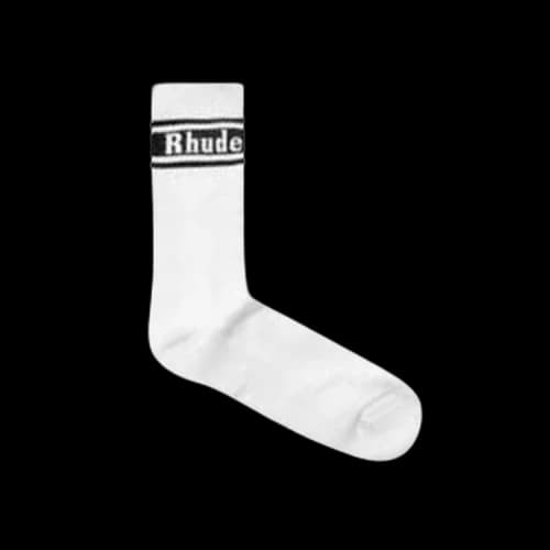 Rhude Stripe Logo Socks 'White/Blacl'