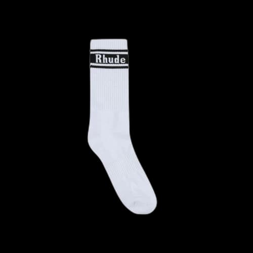 Rhude Stripe Logo Sock 'White/Black'