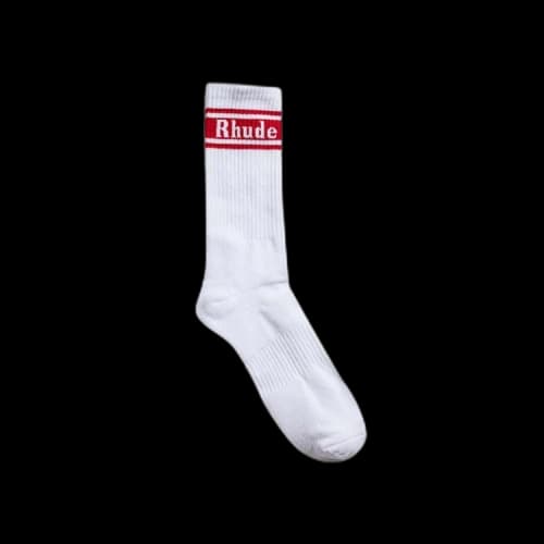 Rhude Stripe Logo Sock 'White/Red'