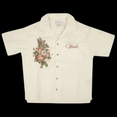 Rhude Logo Bouquet Shirt 'Ivory'