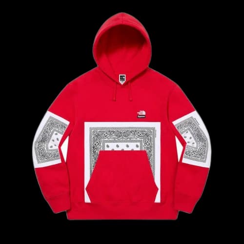 Supreme x The North Face Bandana Hooded Sweatshirt 'Red'