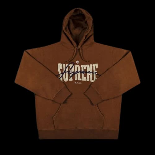 Supreme Embroidered Chenille Hooded Sweatshirt 'Brown'
