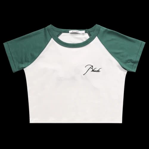 Rhude Logo Baby Tee 'White/Green'