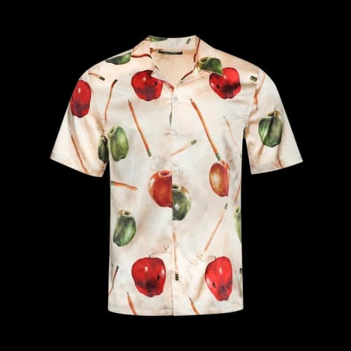 Nahmias Apple Silk Short-Sleeve Button Down 'Sand'