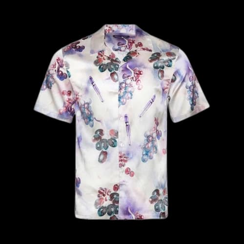 Nahmias Silk Short-Sleeve Button Down 'Grape Print'