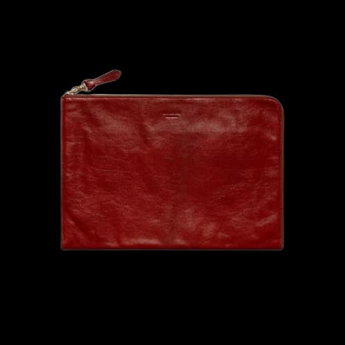 Aimé Leon Dore Debossed Logo Medium Leather Pouch 'Arancio'