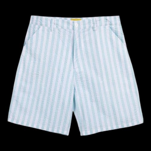 GOLF WANG Wide Seersucker Carpenter Short 'Blue Glow/White'