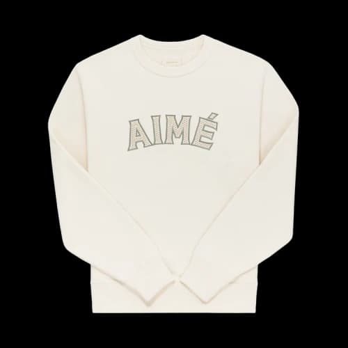 Aimé Leon Dore Raffia Appliqué Crewneck Sweatshirt 'Pristine'