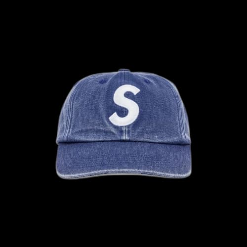 Supreme Pigment Canvas S Logo 6-Panel 'Navy'