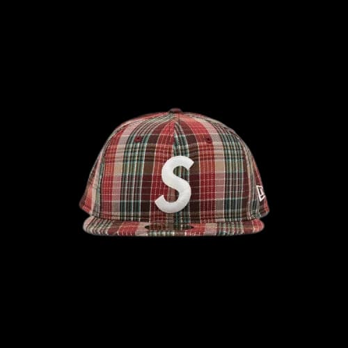 Supreme Metallic Plaid S Logo New Era 'Red'