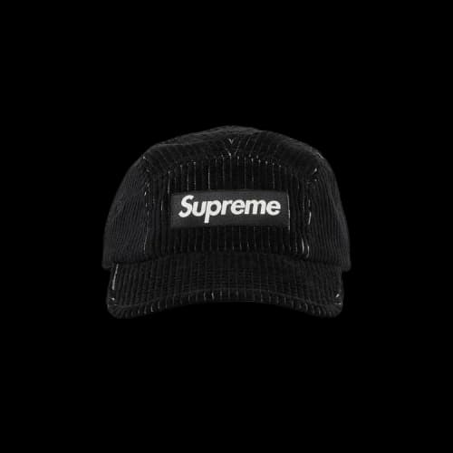 Supreme 2-Tone Corduroy Camp Cap 'Black'