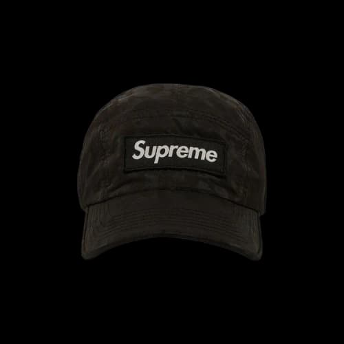 Supreme Overdyed Camo Nylon Camp Cap 'Black'