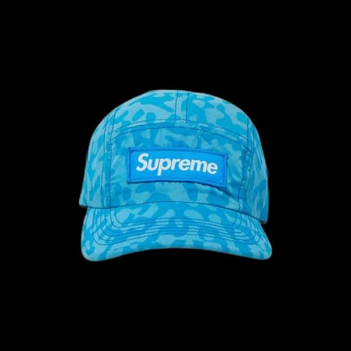 Supreme Overdyed Camo Nylon Camp Cap 'Blue'