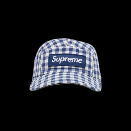 Supreme Gingham Camp Cap 'Navy'