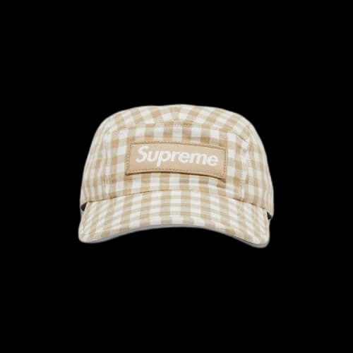 Supreme Gingham Camp Cap 'Tan'