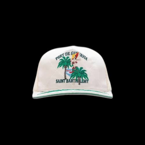 Rhude Palm Tree Quilted Satin Hat 'Ivory'