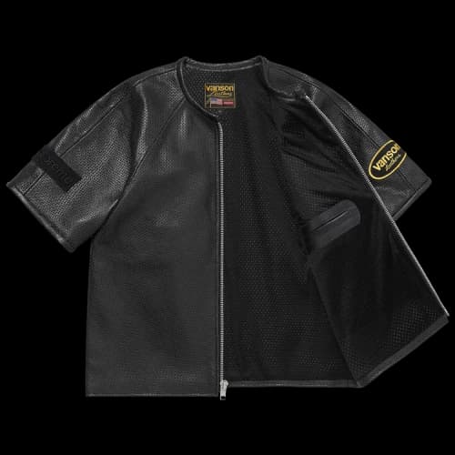 Supreme x Vanson Leathers Short-Sleeve Racing Jacket 'Black'