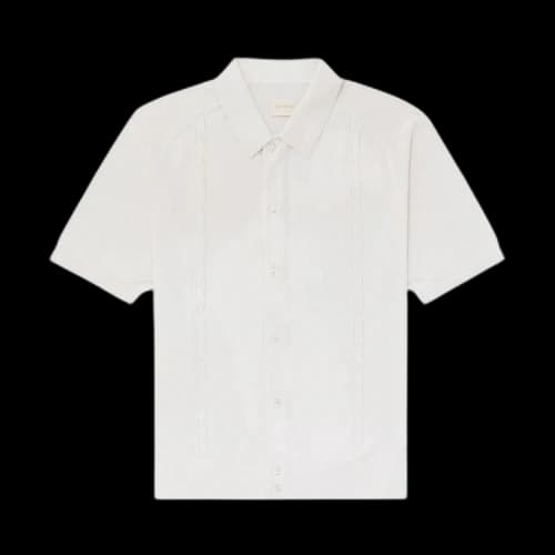 Aimé Leon Dore Silk Pointelle Polo Cardigan 'Pristine'