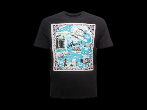 AMIRI California Hawaiian Tee Black