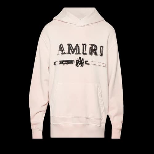 Amiri MA Bar Applique Hoodie 'Silver/Pink'