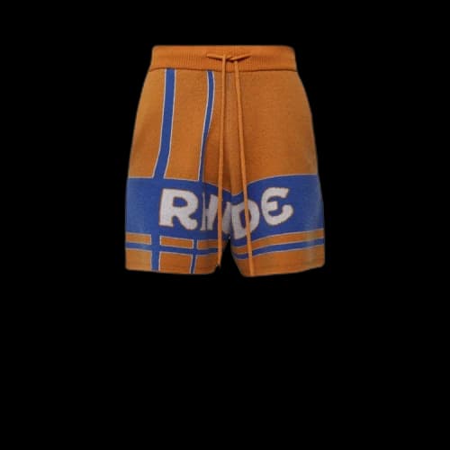 Rhude Palm Knit Short 'Mustard/Blue'