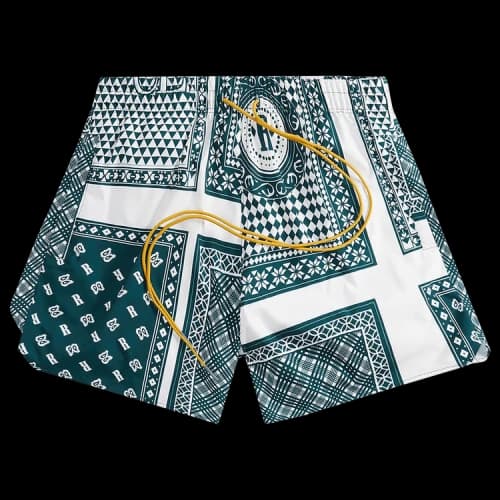 Rhude Card Print Swim Trunks 'Green/White'