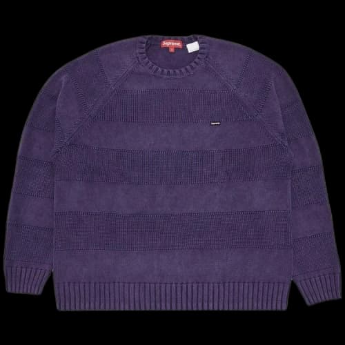 Supreme Small Box Stripe Sweater 'Purple'
