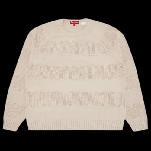 Supreme Small Box Stripe Sweater 'Stone'
