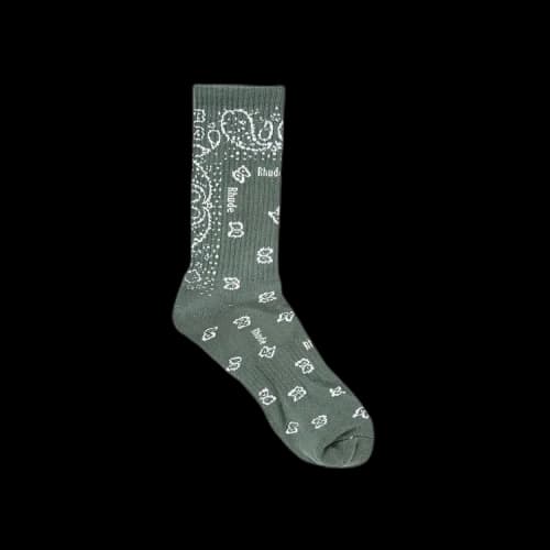 Rhude Bandana Jacquard Socks 'Sage'