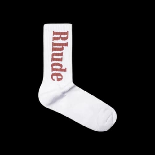 Rhude Logo Sock 'White/Mauve'