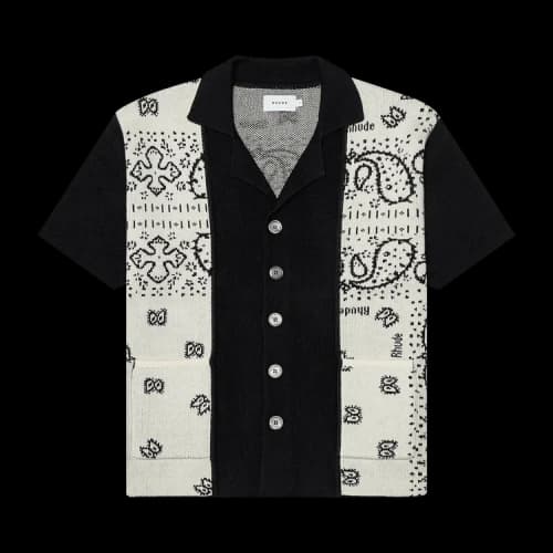 Rhude Banco Knit Shirt 'Black/Ivory'