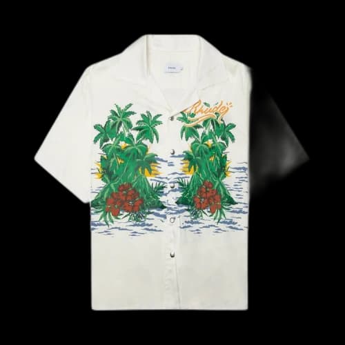Rhude Palms Snap Shirt 'Off White'