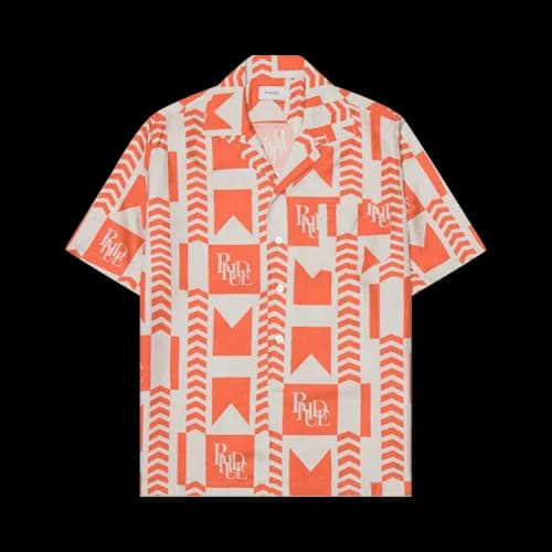 Rhude Grasse Button Up Shirt 'Orange/Ivory'