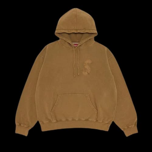 Supreme Overdyed S Logo Hooded Sweatshirt 'Tan'