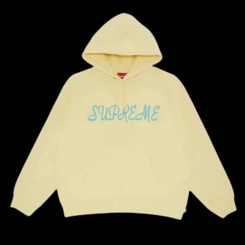 Supreme Script Hooded Sweatshirt 'Light Yellow'