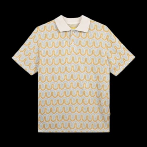 GOLF WANG Stripe Knit Polo 'Cream Combo'
