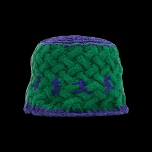 KidSuper Running Man Crochet Hat 'Green/Blue'