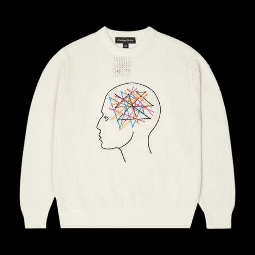 KidSuper Thoughts In My Head Loose Gauge Sweater 'Bone'