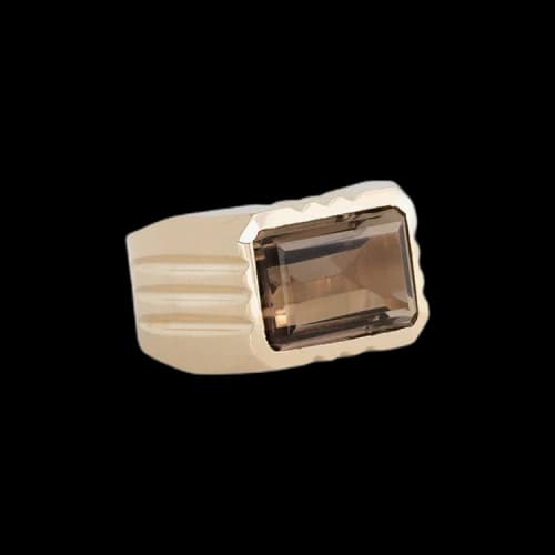 Aimé Leon Dore Smoky Quartz Signet Ring 'Gold'