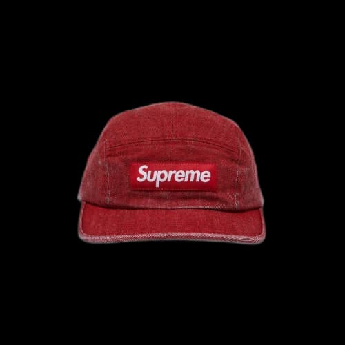 Supreme Coated Denim Camp Cap 'Red'