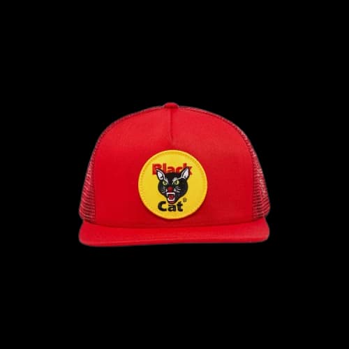 Supreme Black Cat Mesh Back 5-Panel 'Red'