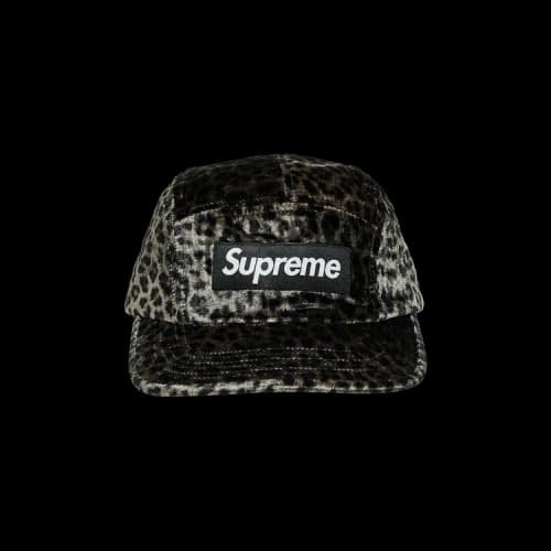 Supreme Leopard Velvet Camp Cap 'Black'