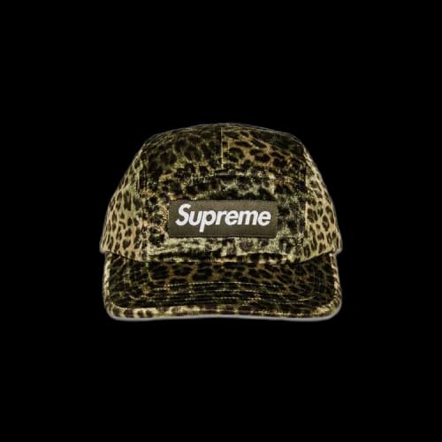 Supreme Leopard Velvet Camp Cap 'Olive'