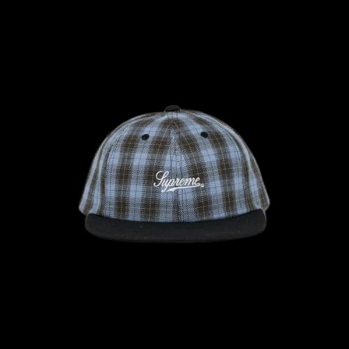 Supreme Script Logo 6-Panel 'Blue Plaid'